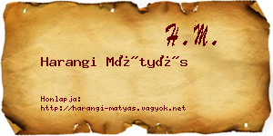 Harangi Mátyás névjegykártya